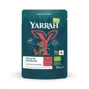 Bio Filet mit Rind in Sauce 85g Katze Nassfutter Yarrah